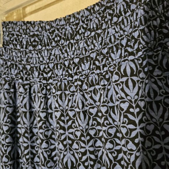 J. Jill Blue Floral Maxi Skirt Size Small Stretch Pockets Elastic Waist Soft - Picture 3 of 9